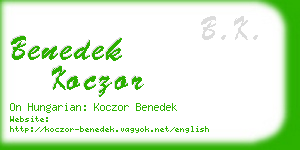 benedek koczor business card